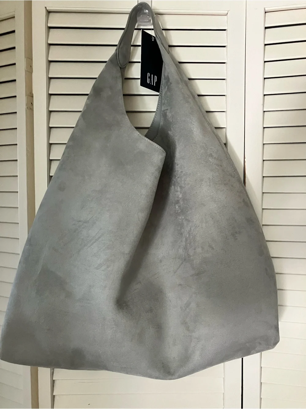 Gap Minimalist Gray Leather Hobo Bag -